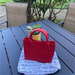Portland Leather Vibrant Red Mini Bag